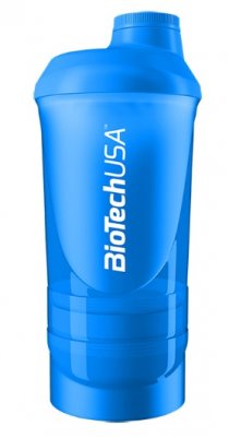 BiotechUSA Shaker Wave+ 600ml(+250ml+100ml) "Schocking Blue"