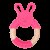 Bo Jungle Kousátko B-TEETHER ANIMAL WOOD Pink Rabbit