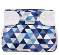 T-tomi Ortopedické abdukční kalhotky na patentky blue triangles 3-6kg