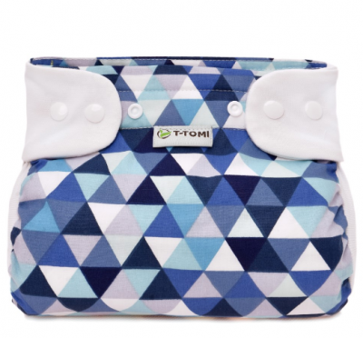 T-tomi Ortopedické abdukční kalhotky na patentky blue triangles 3-6kg