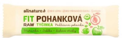 Allnature Bezlepková pohanková tyčinka meruňky, lískové ořechy, jablka 20x45g