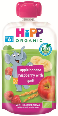 Hipp BIO Hippies jablko-banán-maliny-špalda 100 g