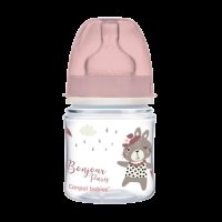 Canpol babies Lahev se širokým hrdlem Bonjour Paris 120ml růžová