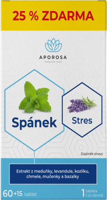 APOROSA premium Spánek a Stres Meduňka + Kozlík 75 tablet