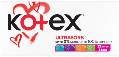 Kotex Ultra Sorb Super tampony 32 ks Kotex Ultra Sorb Super tampony 32 ks