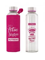 Nutrend Skleněná láhev s růžovým obalem 500ml