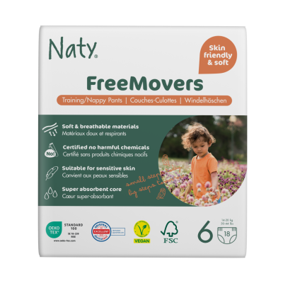 Naty Nature Babycare Pants Kalhotky plenkové jednorázové 6 16+kg 18ks Naty Nature Babycare Pants Kalhotky plenkové jednorázové 6 16+kg 18ks