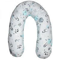 Eko Polštář na kojení Velvet Panda Turquoise 180cm
