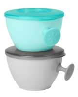Skip hop Misky s víkem a držákem Easy Grab Grey, Teal 2 x 240ml, 3m+
