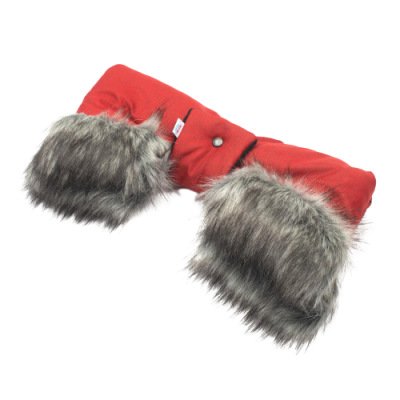 New Baby Rukávník na kočárek 2v1 s kožešinkou red