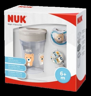 Nuk Set Magic Cup Space béžový,6m+