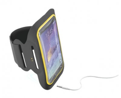 CellularLine Sportovní soft pouzdro ARMBAND FITNESS pro smartphony do velikosti 5,5" - černé