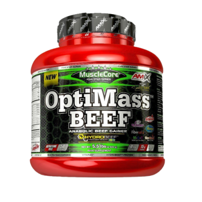 Amix OptiMass Beef Gainer, Double Chocolate with Coconut, 2500g