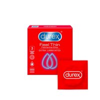 Durex Feel Thin Extra Lubricated Kondomy 3 ks
