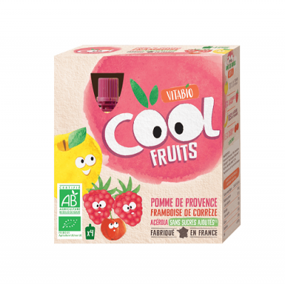 Vitabio Ovocné BIO kapsičky Cool Fruits jablko, malina, banán a acerola 4x90g