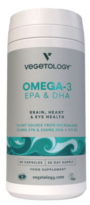 Vegetology Omega-3 - EPA a DHA + vitamín D3 60 kapslí
