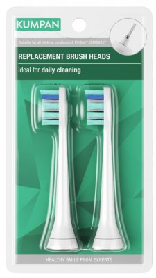 Kumpan Optimal Daily Clean Náhradní hlavice pro sonické kartáčky- bílé 2ks