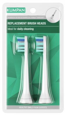 KUMPAN 019W Optimal Daily Clean Náhradní hlavice pro sonické kartáčky 2ks