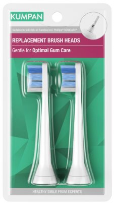 KUMPAN 013W Optimal Gum Care - White Náhradní hlavice pro sonické zubní kartáčky 2ks