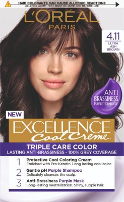 L'Oréal Paris Excellence Cool Creme 4.11 Ultra popelavá hnědá Permanentní barva