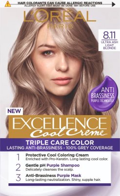 L'Oréal Paris Excellence Cool Creme 8.11 Ultra popelavá světlá blond Permanentní barva 192 ml