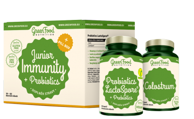 GreenFood Nutrition Junior Immunity & Prebiotics + Pillbox 150 kapslí