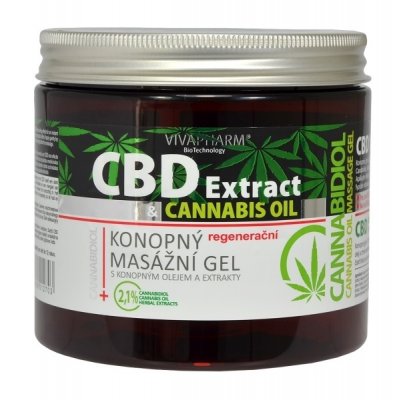 VivaPharm CBD Extract Regenerační masážní gel s konopným olejem 650ml