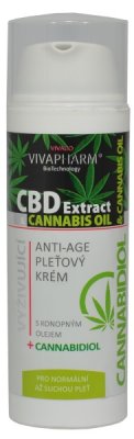 VivaPharm Pleťový Anti-Age krém s cannabidiolem 50ml