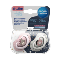 Canpol babies Set symetrických silikonových dudlíků 6-18m Bonjour Paris růžový