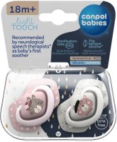 Canpol babies Set symetrických silikonových dudlíků 18m+ Bonjour Paris růžový