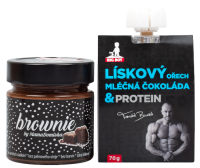 Big Boy Brownie @mamadomisha 250g + Lískoořechový krém s mléčnou čokoládou a proteinem 70g