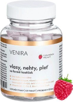 Venira Vlasy, nehty, pleť ve formě kostiček Malina 120ks Venira Vlasy, nehty, pleť ve formě kostiček Malina 120ks