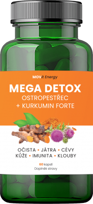 MOVit Energy Mega Detox Ostropestřec + Kurkumin FORTE 60 kapslí