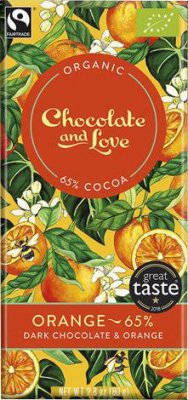 Chocolate and Love Orange 65%, BIO čokoláda 80g