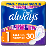 Always Platinum Normal Velikost 1 Hygienické Vložky S Křidélky 30 ks