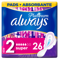 Always Platinum Super (Velikost 2) Hygienické Vložky S Křidélky 26ks 1 x 26 ks