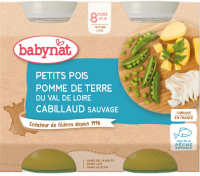 Babybio Hrášek a brambory s treskou 2 x 200 g