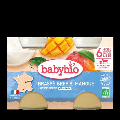 Babybio Brassé z ovčího mléka mango 2x130g