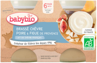 Babybio Brassé z kozího mléka hruška fík 2x130g Babybio Brassé z kozího mléka hruška fík 2x130g