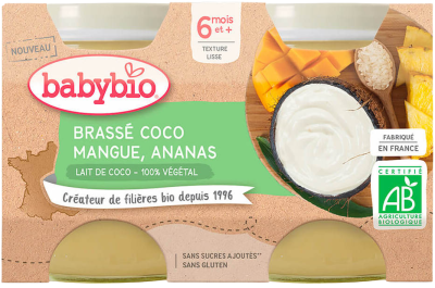 Babybio Brassé z kokosového mléka mango ananas 2x130g