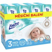 Linteo Baby Plenky Prémium Midi (5-9kg) 216 ks