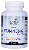 Adelle Davis Vitamín D3 + K2 60 kapslí