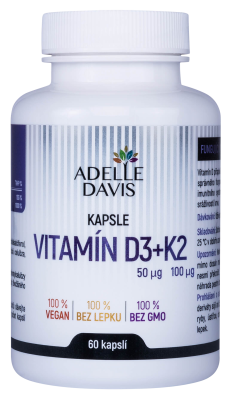Adelle Davis Vitamín D3 + K2 60 kapslí