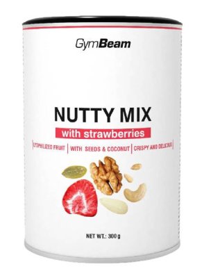 GymBeam Nutty Mix s jahodami 300g