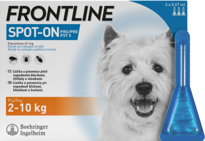 Frontline Spot On Dog S 2-10kg, Pipeta 3x0,67ml