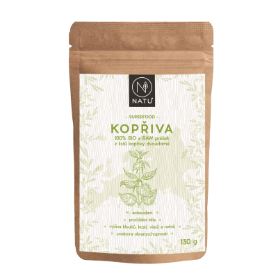 NATU Kopřiva list BIO RAW prášek 130 g