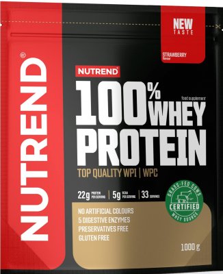 Nutrend 100% Whey Protein jahoda 1000g