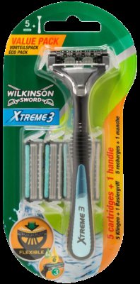 Wilkinson Sword Xtreme3 - Hybrid holící strojek + 5 náhradních hlavic Wilkinson Sword Xtreme3 - Hybrid holící strojek + 5 náhradních hlavic