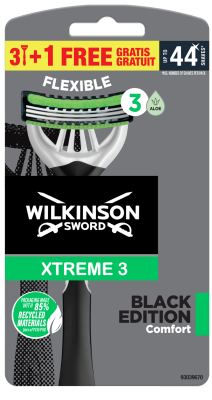 Wilkinson Sword Xtreme3 Black Edition Comfort pánský jednorázový holicí strojek 4 ks