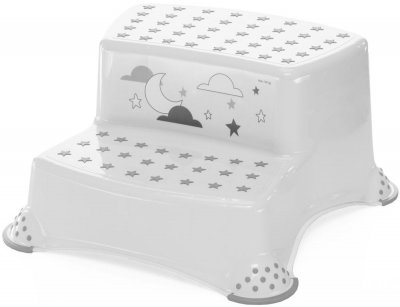 Dvojstupínek k WC/umyvadlu "Moon", White 1ks